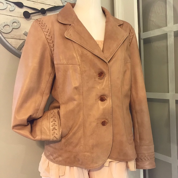 Scully Jackets & Coats Scully Whip Stitch Leather Blazer Jacket